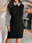 Monochrome Muse Shift Dress – Classic Checks, Confident Charm
