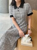 Urban Grace Check Midi Dress – Sophisticated Style, Everyday Comfort