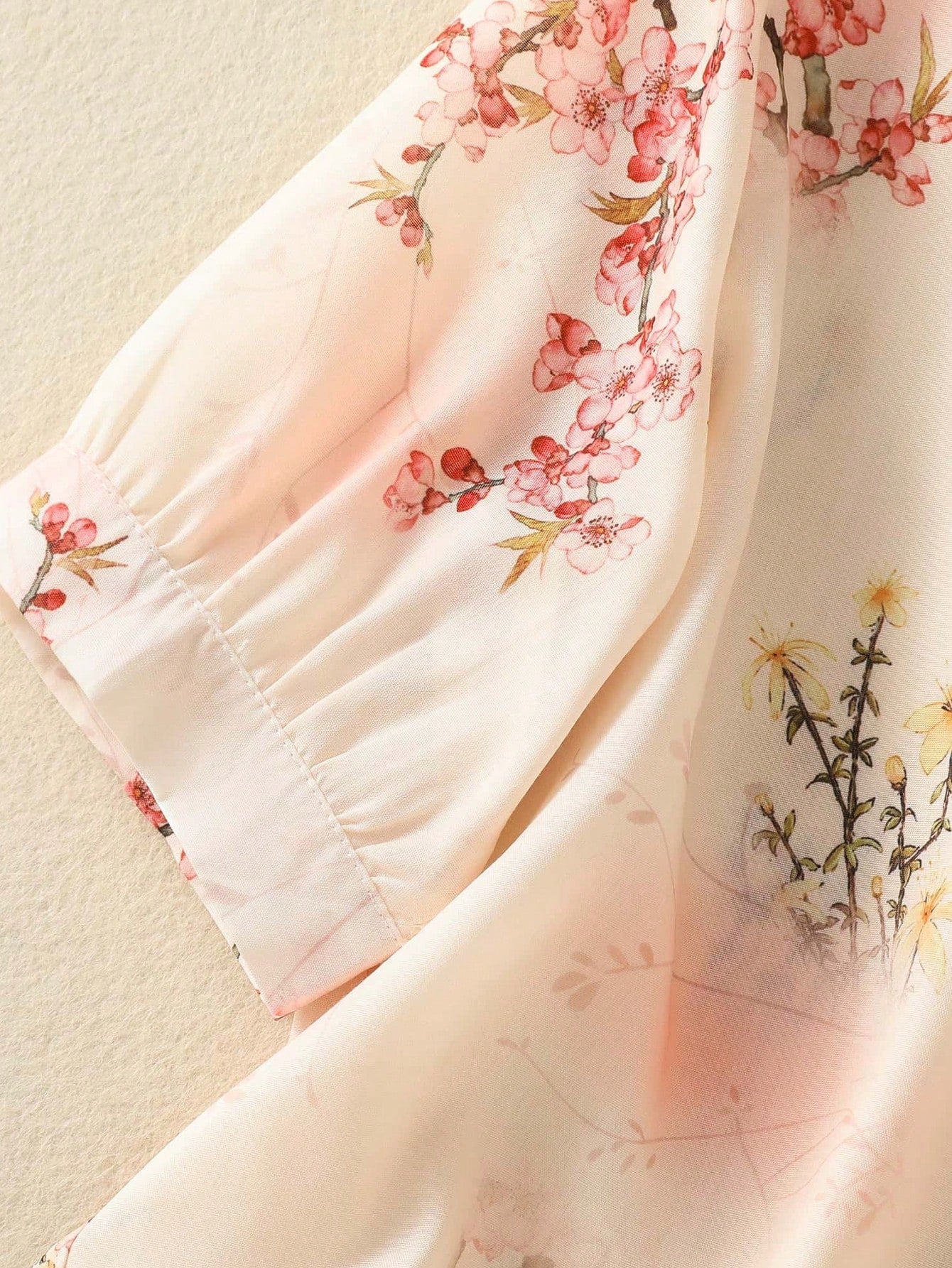 MyWestern Pink Floral Print Button-Down Shirt Top for Women