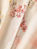 MyWestern Pink Floral Print Button-Down Shirt Top for Women