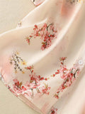 MyWestern Pink Floral Print Button-Down Shirt Top for Women