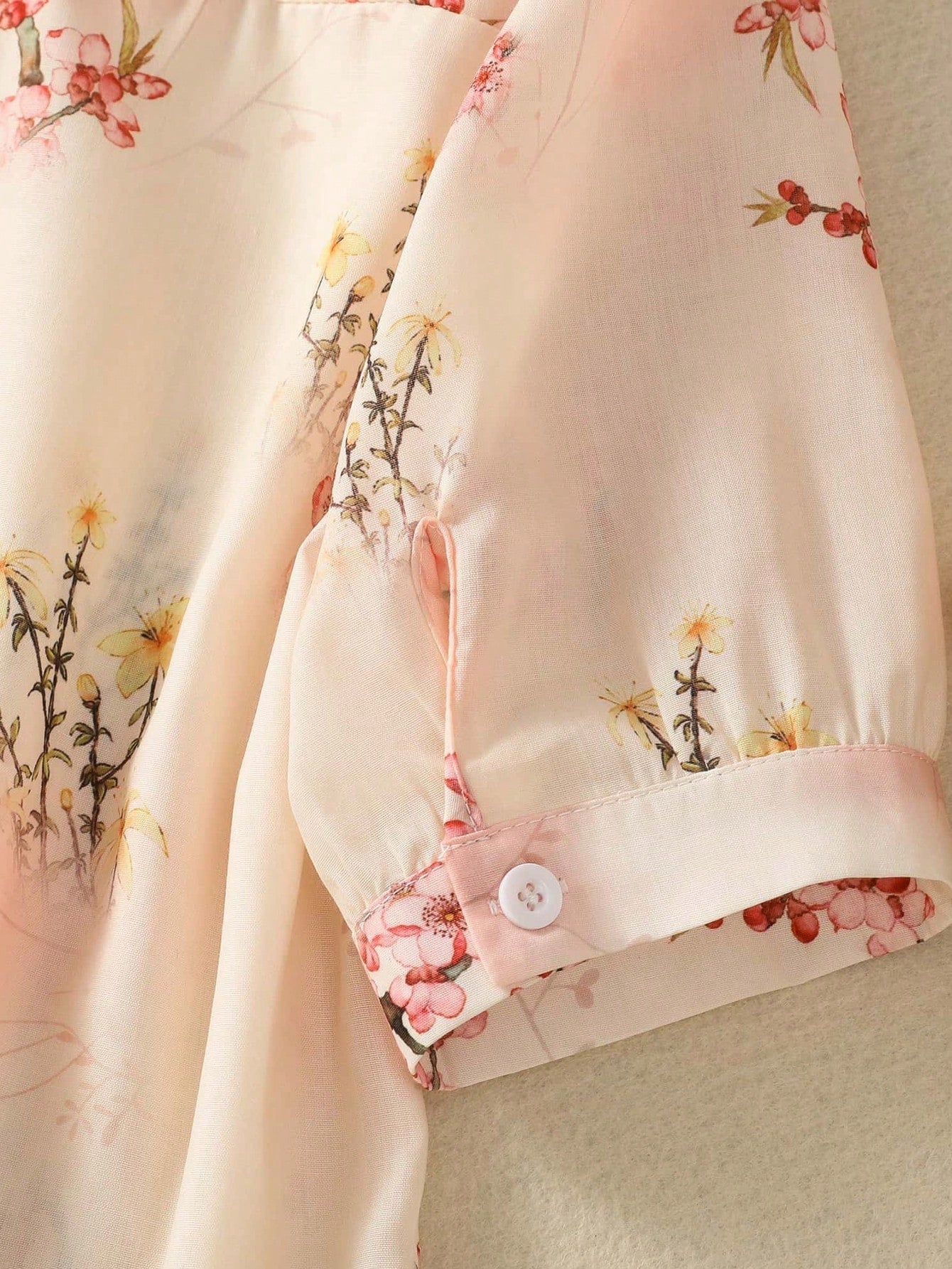 MyWestern Pink Floral Print Button-Down Shirt Top for Women