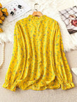 Women yellow printed top My Western