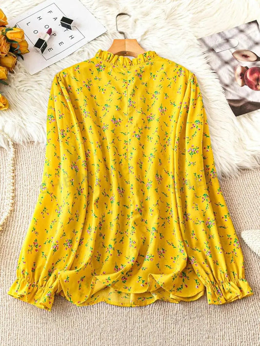 Women yellow printed top My Western