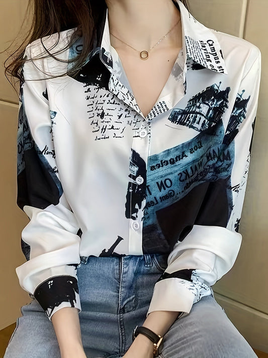 MyWestern Women's Monochrome Vintage Print Shirt My Western