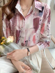 MyWestern Elegant Abstract Print Satin Shirt My Western