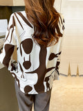 MyWestern Abstract Art Brown Print Shirt My Western