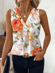 MyWestern Abstract Stripe Print Rolled-Up Short Sleeves Round Neckline Relaxed Fit Top For Women & Girls WesternLove