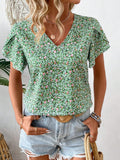 MyWesternPrint Rolled-Up Short Sleeves Round Neckline Relaxed Fit Top For Women & Girls WesternLove