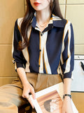 Elegant Striped Button-Down Shirt for Women MyWestern