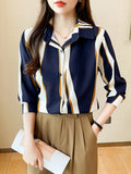 Elegant Striped Button-Down Shirt for Women MyWestern