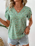 MyWesternPrint Rolled-Up Short Sleeves Round Neckline Relaxed Fit Top For Women & Girls WesternLove