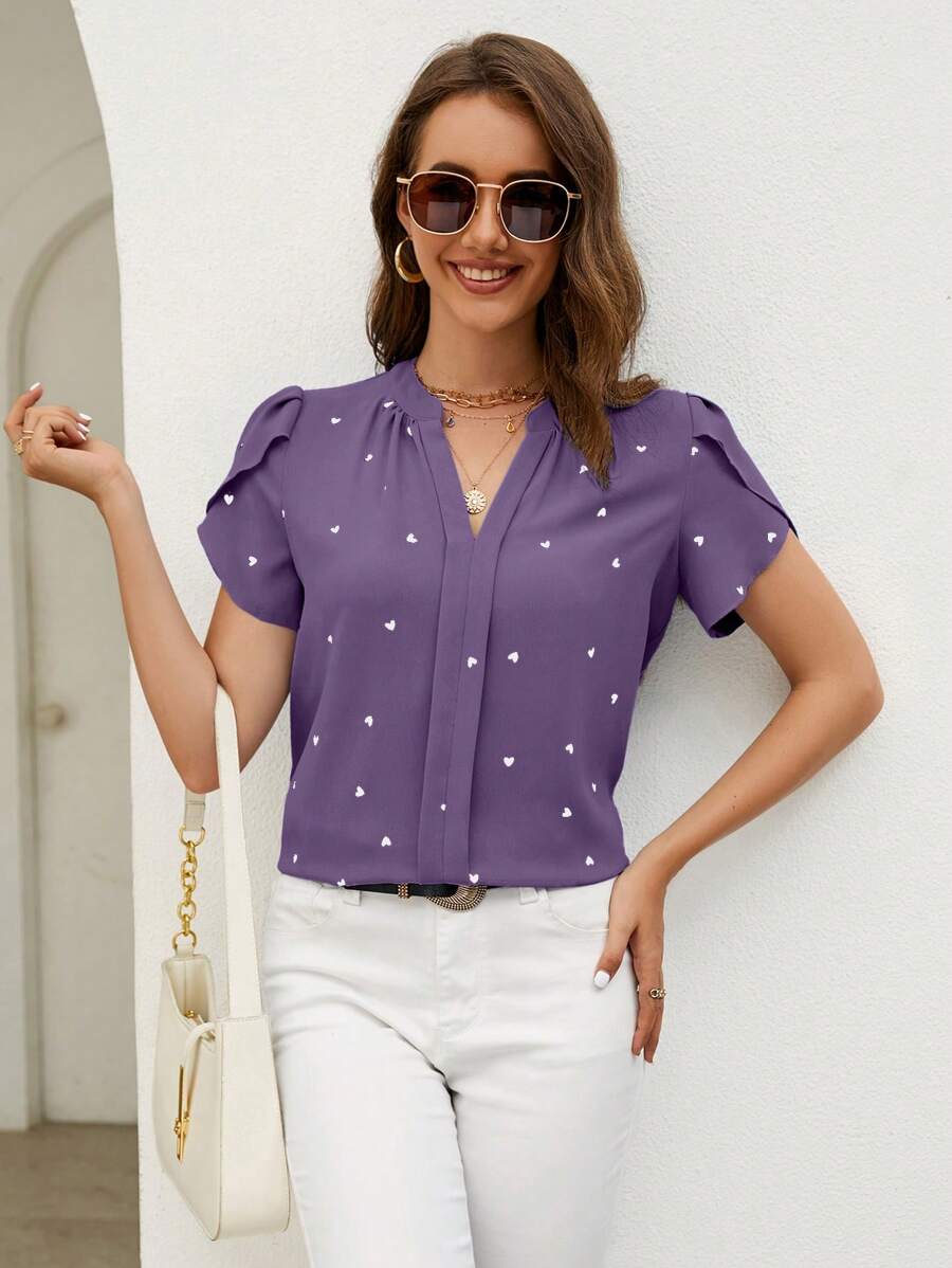 Mywestern Lavender Love Flutter Top – Sweet Hearts, Soft Style