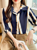Elegant Striped Button-Down Shirt for Women MyWestern