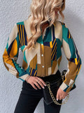 Modern Geometric Print Rayon Shirt for Women MyWestern